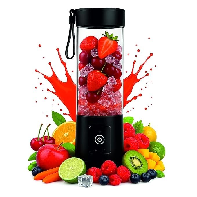 USB Mini Portable Blender – 6 Blade Power Bottle for Smoothies, Juices & Protein Shakes (Assorted Colors)