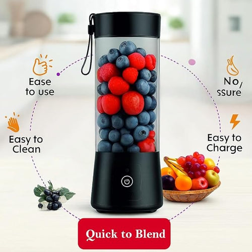 USB Mini Portable Blender – 6 Blade Power Bottle for Smoothies, Juices & Protein Shakes (Assorted Colors)